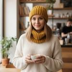 Unisex set strumpf kapa i rol kragna