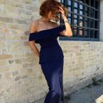 Striped navy haljina