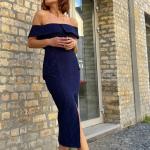 Striped navy haljina