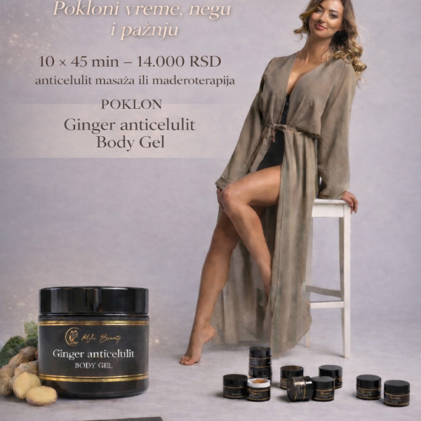 Maderoterapija ili anticelulit masaže 10 uz poklon Ginger aticelulit Body Gel