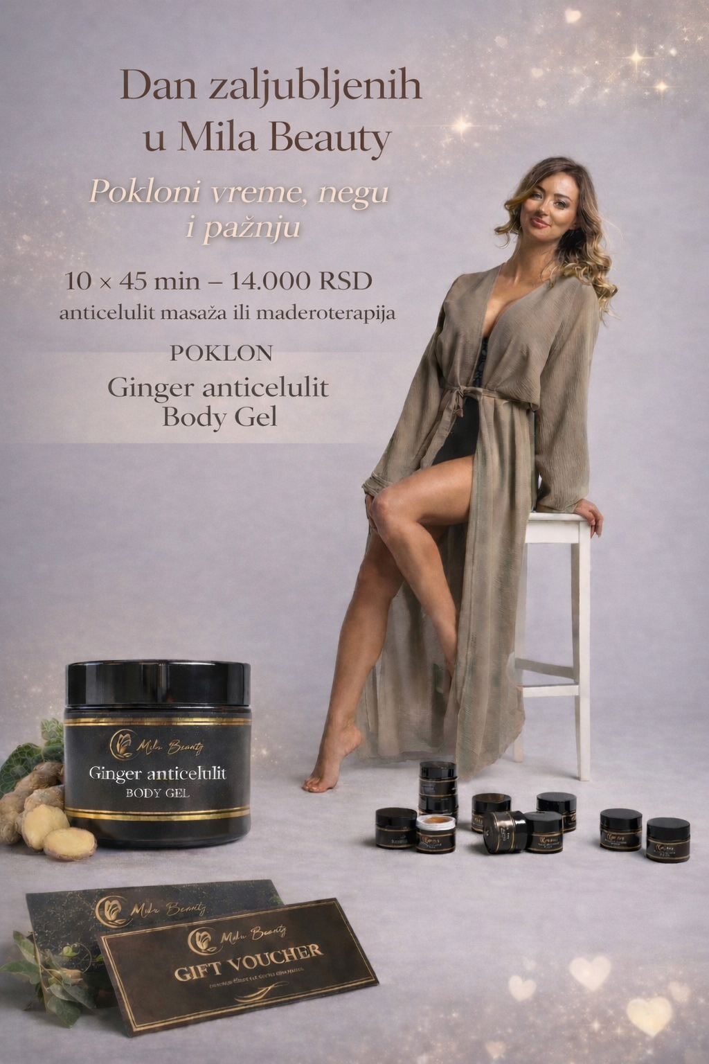 Maderoterapija ili anticelulit masaže 10 uz poklon Ginger aticelulit Body Gel